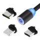 1.2M 3 In 1 USB Magnetic Charging Cable Aluminum Alloy Housing Lightning Type C