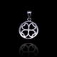 Pure 925 Plain Silver Pendant Round / Lucky Clover Shape Jewelry