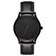 Matte Mens Stainless Steel Black Watch Leather Band Thickness 7m