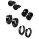 Unisex Black Color Stainless Steel Piercing Earring For Women Men Punk Gothic Barbell Earring