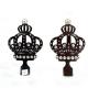 28mm Black Crown Decorative Curtain Finials With Electroplated