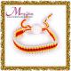 Orange women links friendship bracelets jewelry of copper with thick silver plating LS016