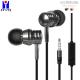 IPX3 Bass Wired Earbuds In Ear Metal Headphones With Mic Call Control