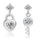 S925 sterling silver heart key South Korean female models exotic earrings