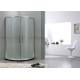 Bright Silver Curve Shower Partitions Aluminum Alloy Two sliding Clear Tempered Glass