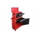 Large 26 Inch Wide Rolling Tool Chest Cabinet Combo Bottom Roller With Red Black Door