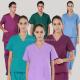Woven Fabric Type Medical Nursing Uniform Short Sleeve Solid Color