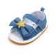 New style denim Canvas Rubber soft sole star baby barefoot sandals