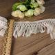 Newest design OEM cotton fringe trimming with knotted tassels for table cloth decoration