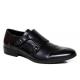 Double Buckled Men'S Dress Shoes Italian Leather Monk Strap Shoes