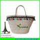 LDYP-009 high quality macrame decoration women summer cornhusk made natural straw beach bag