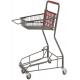 Gray Metal 2 - Tier Supermarket Basket Shopping Trolley Anti - Collision With 4 PU wheels