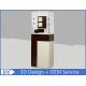 Custom Wooden Coating Jewelry Tower Showcases With LED Light Brown Color