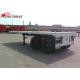 Two Axle 20FT 8 Tires White Flatbed Car Trailer With Twist Locks , Long Life