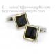 Classic gold framed square cufflinks, 16mm square gold framed cufflinks with shell inlay,