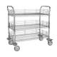 3 Tier Electrostatic Discharge Chrome Wire Shelving Trolley For ESD Industry