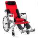 Red Compact Folding Wheelchair 110KG Lightweight Fold Up Wheelchair