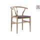 Hand Made Hotels Metal Restaurant Chairs Rope Seats Wood Grain Y Back