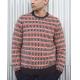 100 % Lambswool Jacquard Knit Sweater Fair Isle Floating For Male Striped