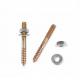 High Durability Brass Plated Wood Screws M6 Double Head Thread Dowel Screw