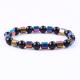 8mm Handmade Natural Elastic Crystal Stone Obsidian Hematite Bead Bracelet