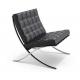 Leisure Leather Vintage Chair Barcelona Chair With Metal Legs