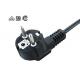 Black IEC C13  Power Cord , Indonesia 3 Pin Ac Power Cord Customized Length