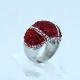 Fashion 316L Stainless Steel Casting Clay CZ Stones Ring LRX409