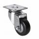 2.5 70kg Plate Swivel PU Caster in Black Chrome Plated Design for Industrial Caster