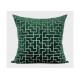 Forest Green Decorative Throw Pillows Geometric Embroidered 100% Velvet