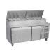 220V 3 Door Refrigerated Pizza Prep Table Stainless Steel 304 Material