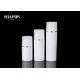 Refillable White Airless Cosmetic Bottles Injection Color With Plated Shoulder