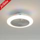 Mini Safe 20 Inch Bladeless LED Ceiling Fan Flush Mount With RGB Light DC Motor