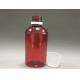 Brown Liquid Medicine Bottle , 250ml Plastic Bottle Container Anti Theft Cover