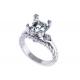 Moissanite Diamond Gemstone Promise Rings 14K Gold Princess Cut