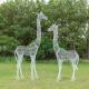 Polishing Surface Stainless Steel Giraffe Sculpture Balloon Style