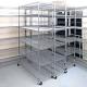 6 Tier 72 Long Healthcare Storage Industrial Wire Shelving Adjustable Chrome Plated