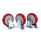 92*64mm 3 Inch Caster Wheels On Red PVC Polyurethane Customizable