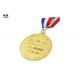 Gold Plating Custom Metal Awards , Zinc Alloy Material Round Shaped Kids Sports Medals