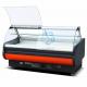 Curved Glass Butcher Meat Freezer SS304 Front Flip Lid