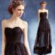 Black Off The Shoulder Backless Elegant Evening Dresses TSJY060