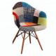 Multi Coloured Patchwork Armchair For Home / Restaurant / Coffee Bar
