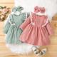 Breathable Children'S Dress Clothing Solid Color Sleeveless Dresses Sweet Green