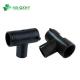 Round Head Code HDPE Electrofusion Fitting Equal Tee for Gas Supply Injection Molded