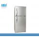 Silver 2 Door Upright Top Freezer Refrigerators R134a Recessed Handle