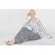 Comfortable Dotted Womens Pyjama Sets Long Sleeve Top And Pants Soft Handfeel