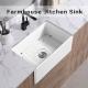 Rectangular Farmhouse Kitchen Sink Gloss White Single Bowl Kitchen Sink