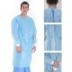 SMS White Non Woven Isolation Gown Knit Cuff Pe Coated