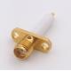 50 Ohm Female Sma Connector Pcb Mount  With 2 Holes Flange Gold Plated