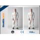 Medical Lever 15gram Disposable Hooded Coveralls Nonwoven White Hooded With Tape